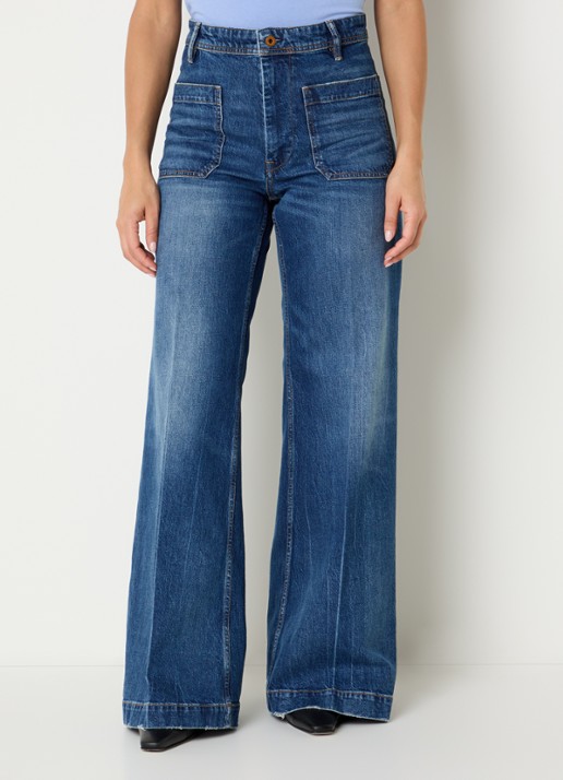 Ralph Lauren High waist wide leg jeans met donkere wassing