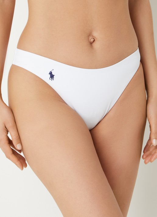 Ralph Lauren High waisted bikinislip met logo - voorkant 2 wit