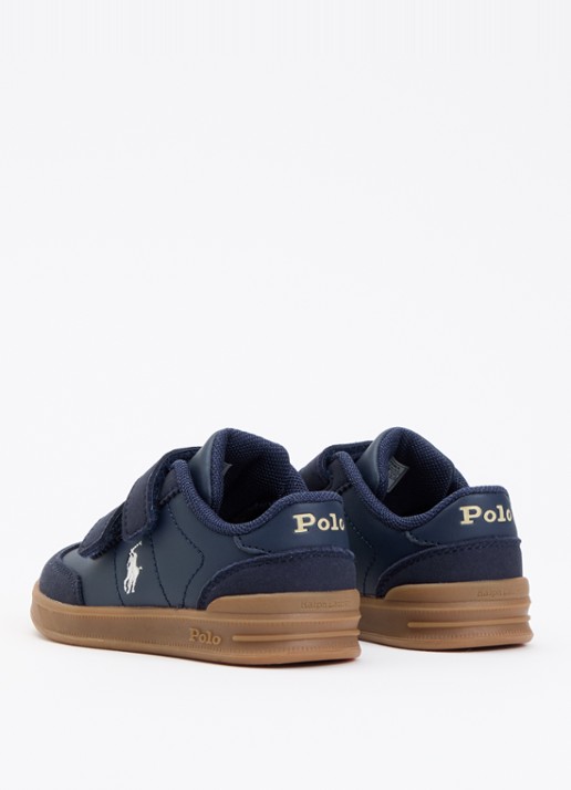 Ralph Lauren Hollis EZ babyschoentje met logo - achterkant 2 donkerblauw