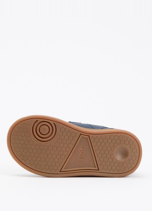 Ralph Lauren Hollis EZ babyschoentje met logo - detail donkerblauw