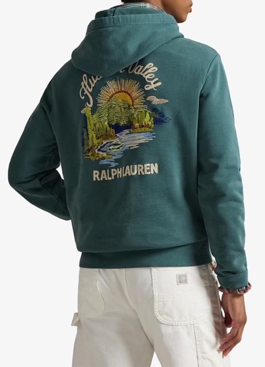 Ralph Lauren Hoodie met kangoeroezak - achterkant 5 charter green / groen