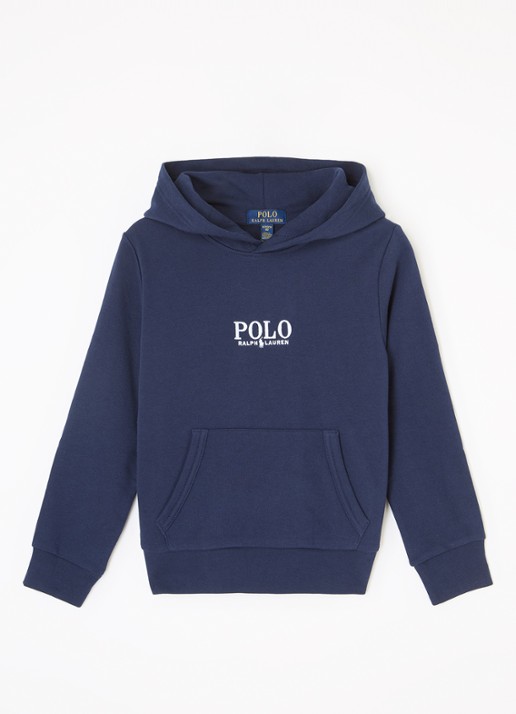 Ralph Lauren Hoodie met logoborduring - voorkant donkerblauw