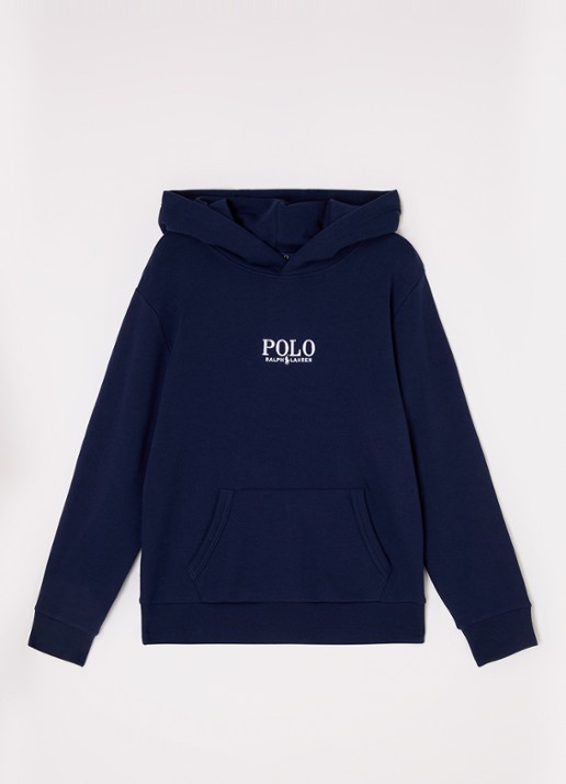 Ralph Lauren Hoodie met logoborduring - voorkant 3 donkerblauw