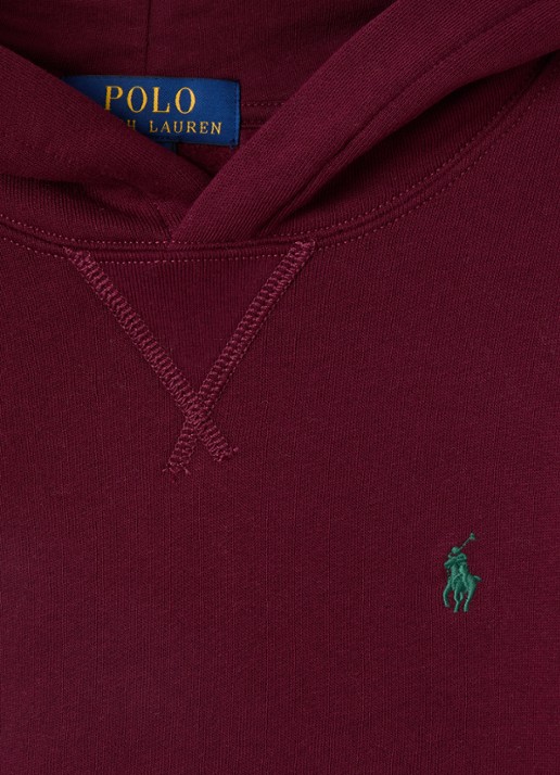 Ralph Lauren Hoodie met logoborduring - detail 3 roodbruin
