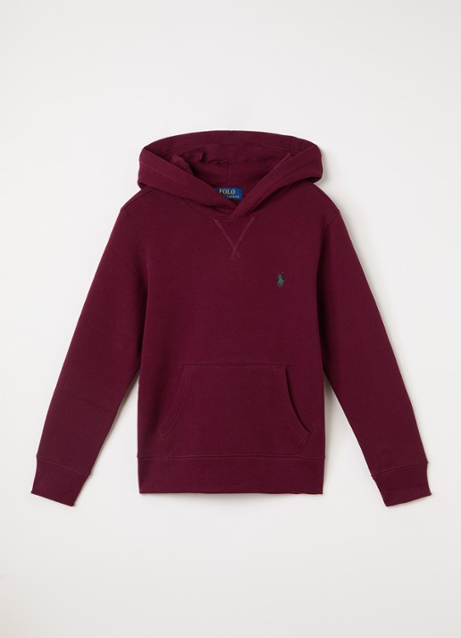 Ralph Lauren Hoodie met logoborduring - voorkant roodbruin