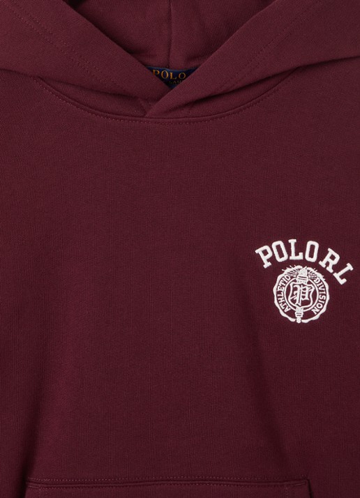 Ralph Lauren Hoodie met logoborduring - detail bordeauxrood