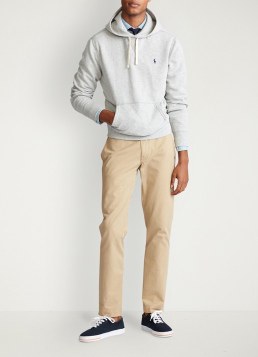 Ralph Lauren Hoodie met logoborduring - voorkant 2 andover heather / grijs