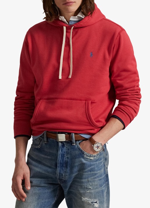 Ralph Lauren Hoodie met logoborduring - voorkant 5 sunrise red