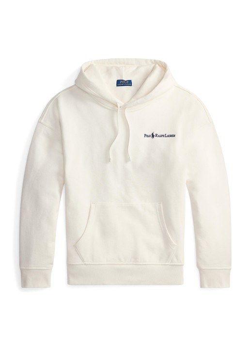 Ralph Lauren Hoodie met logoborduring - voorkant 3 deckwash white / wit