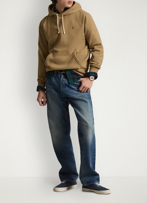 Ralph Lauren Hoodie met logoborduring - voorkant 2 new tan