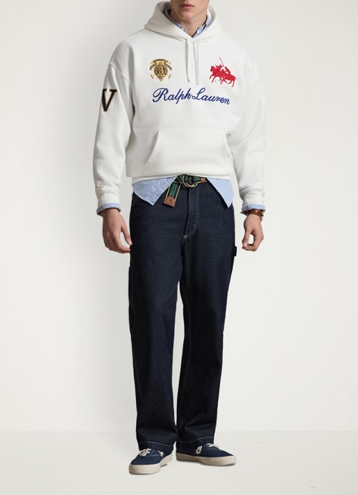 Ralph Lauren Hoodie met logoborduring - voorkant 4 white / wit