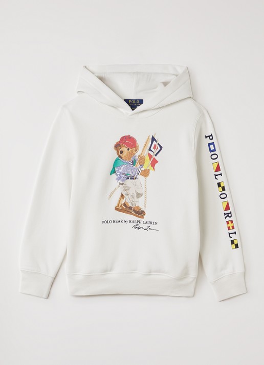 Ralph Lauren Hoodie met logoprint - voorkant 3 creme