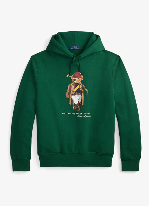 Ralph Lauren Hoodie met logoprint - voorkant 3 new forest / donkergroen