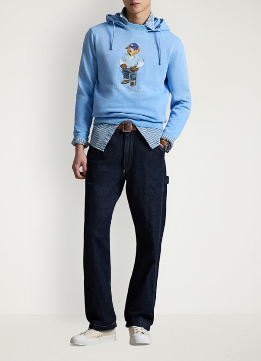 Ralph Lauren Hoodie met logoprint - voorkant 5 chambray blue / lichtblauw