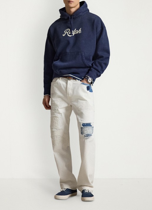 Ralph Lauren Hoodie met logoprint - voorkant 4 dark cobalt/ white / blauw