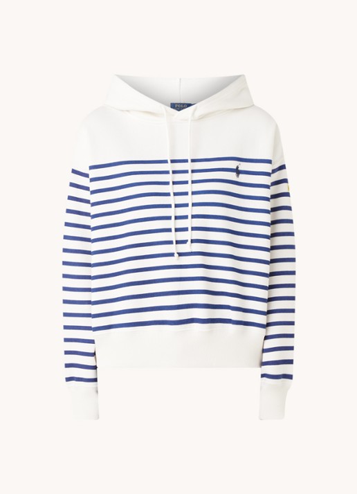 Ralph Lauren Hoodie met streepprint - voorkant 2 donkerblauw