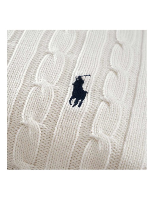 Ralph Lauren Houscou kussensloop van katoen - detail gebroken wit