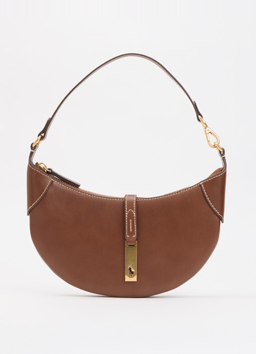 Ralph Lauren ID schoudertas mini van kalfsleer