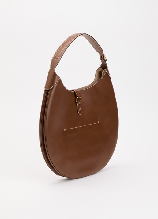 Ralph Lauren ID schoudertas van kalfsleer - achterkant 2 cognac