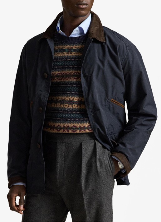Ralph Lauren Jack met details van corduroy en opgestikte zakken - voorkant 4 collection navy / blauw
