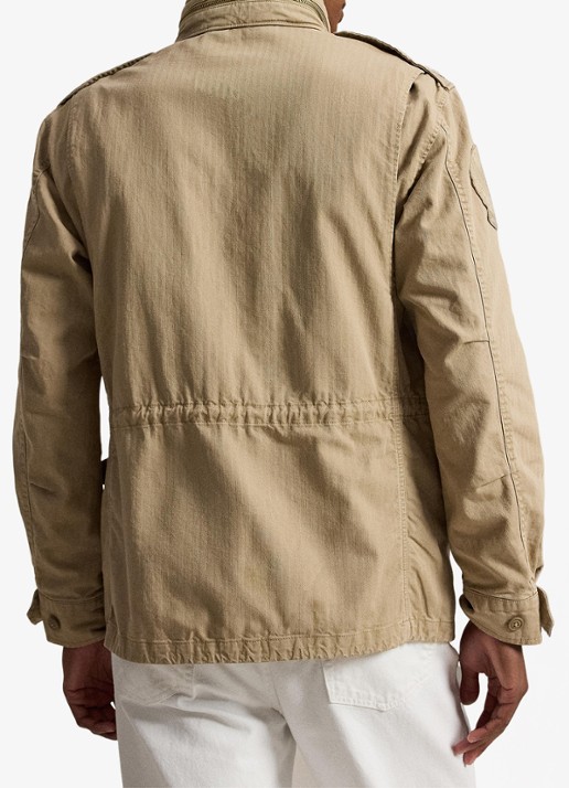 Ralph Lauren Jack met opbergbare capuchon en klepzakken - achterkant khaki