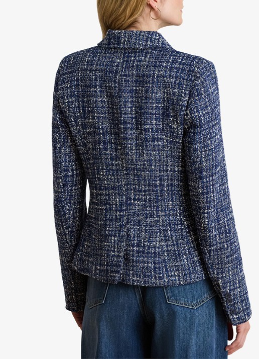 Ralph Lauren Jack van bouclé met opgestikte zakken - achterkant 5 navy blue multi / blauw
