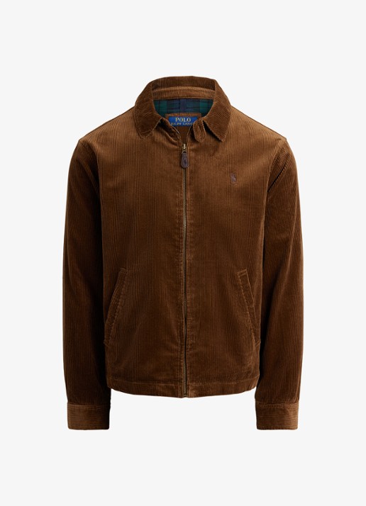 Ralph Lauren Jack van corduroy met logoborduring - voorkant pale russet / bruin