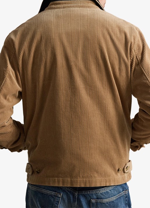Ralph Lauren Jack van corduroy met logoborduring - achterkant 3 vintage khaki / khaki