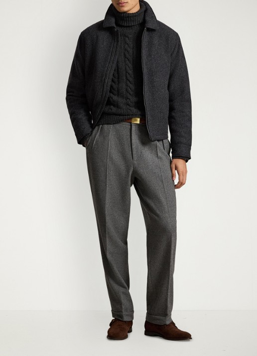 Ralph Lauren Jack van wol met steekzakken - detail antraciet