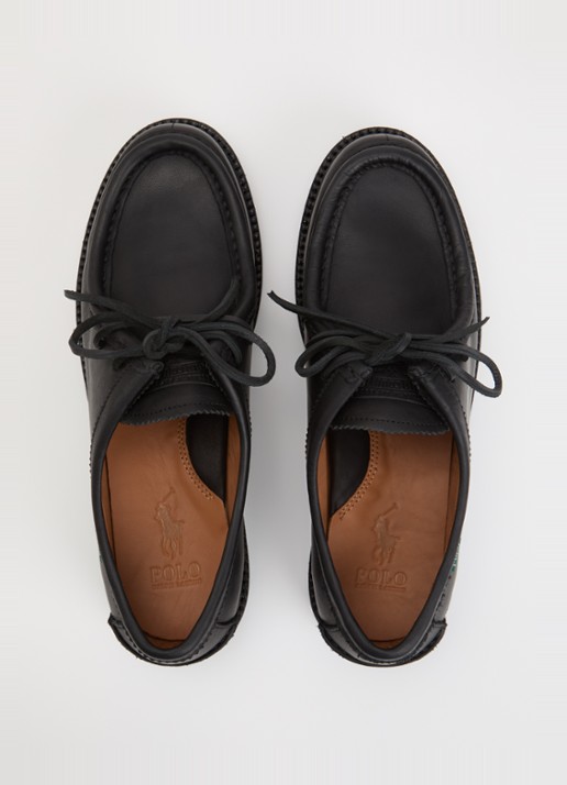 Ralph Lauren Jett Apron veterschoen van leer - detail 2 zwart