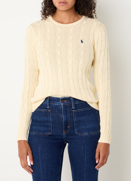 Ralph Lauren Julianna kabelgebreide pullover met logoborduring