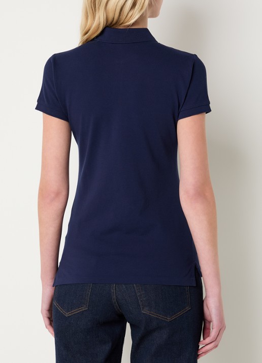 Ralph Lauren Julie polo van piqué katoen met logoborduring  - achterkant donkerblauw