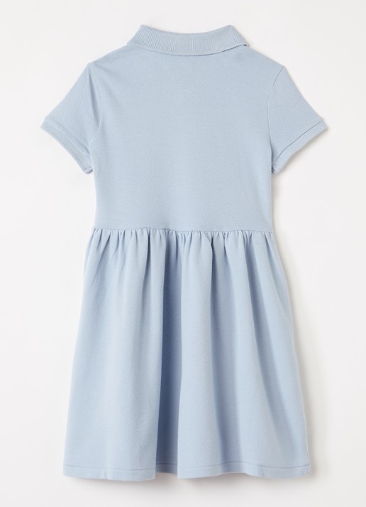 Ralph Lauren Jurk met logoborduring - voorkant 2 lichtblauw