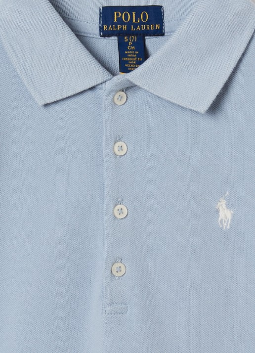 Ralph Lauren Jurk met polokraag - detail lichtblauw