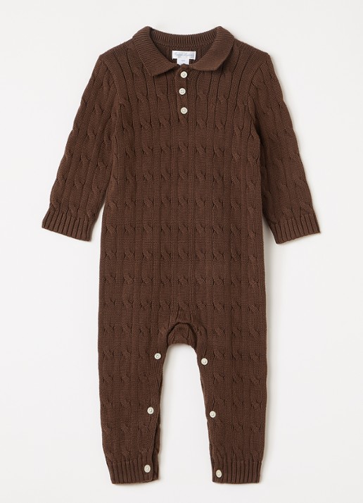 Ralph Lauren Kabelgebreid babypak - voorkant bruin
