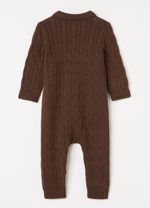 Ralph Lauren Kabelgebreid babypak - voorkant 2 bruin