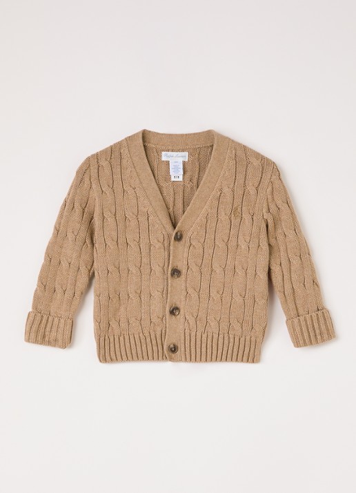 Ralph Lauren Kabelgebreid vest met logo