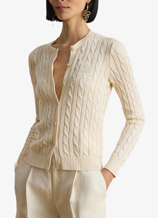 Ralph Lauren Kabelgebreid vest met logoborduring