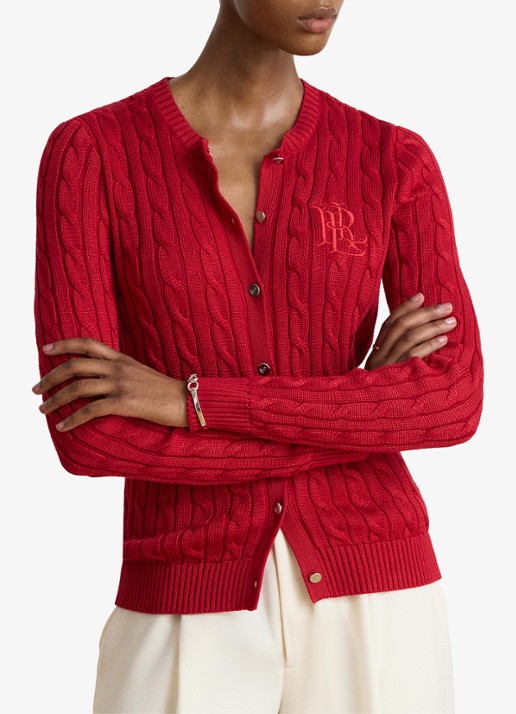 Ralph Lauren Kabelgebreid vest met logoborduring