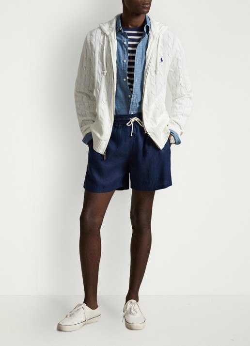 Ralph Lauren Kabelgebreid vest met steekzakken en logo