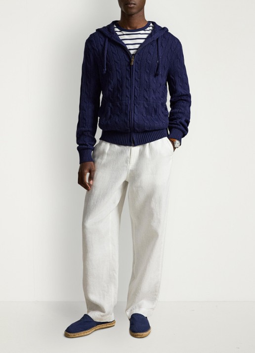 Ralph Lauren Kabelgebreid vest met steekzakken en logo