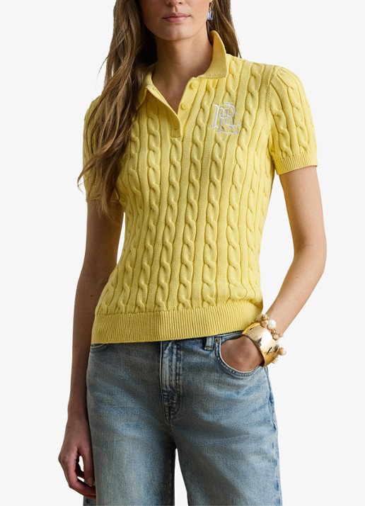 Ralph Lauren Kabelgebreide polo met logoborduring