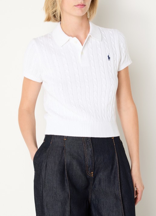 Ralph Lauren Kabelgebreide pullover met logo