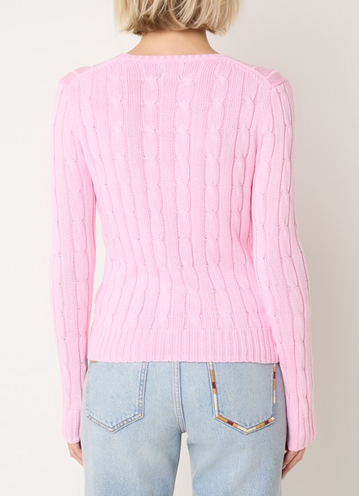 Ralph Lauren Kabelgebreide pullover met logoborduring - achterkant 4 roze