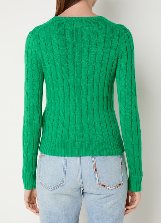 Ralph Lauren Kabelgebreide pullover met logoborduring - achterkant 2 groen