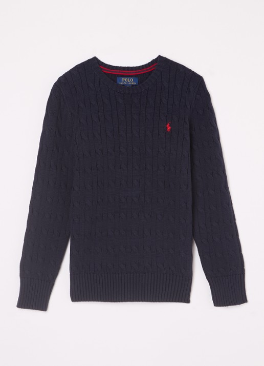 Ralph Lauren Kabelgebreide pullover met logoborduring