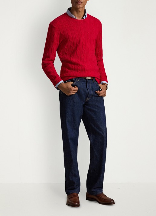 Ralph Lauren Kabelgebreide pullover van kasjmier