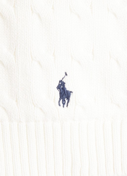 Ralph Lauren Kabelgebreide sjaal 120 x 16 cm - detail 2 beige