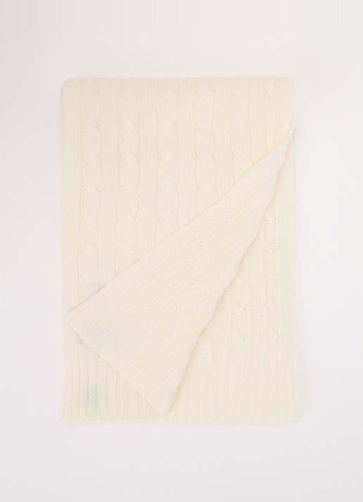 Ralph Lauren Kabelgebreide sjaal in kasjmierblend 183 x 27 cm