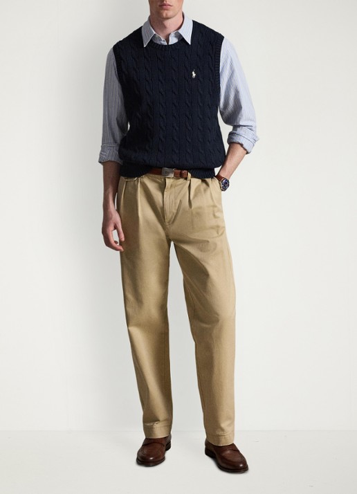 Ralph Lauren Kabelgebreide spencer met logo - detail 3 hunter navy / donkerblauw